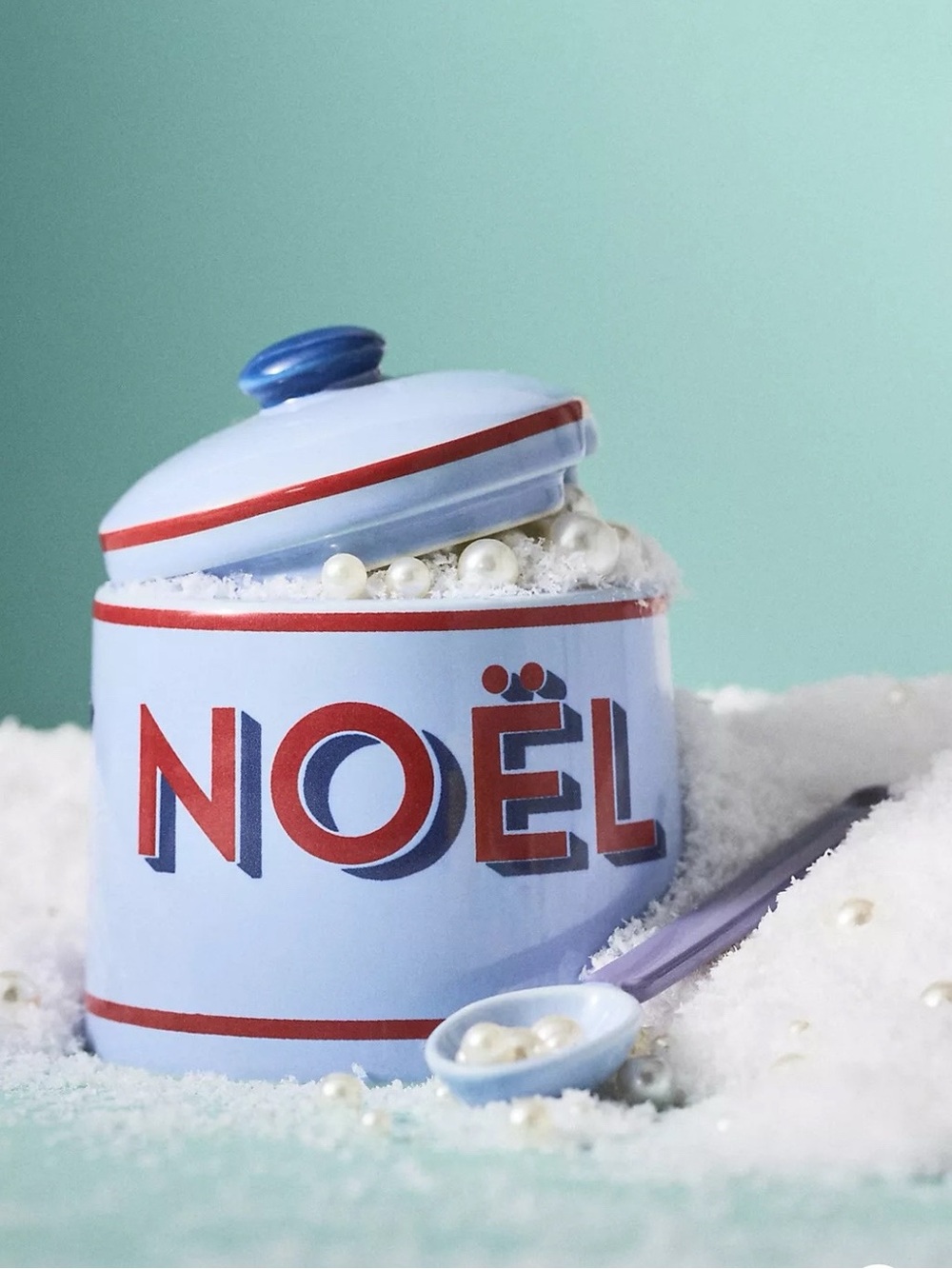 NWT Anthropologie Après Ski Handpainted Stoneware Sugar Pot